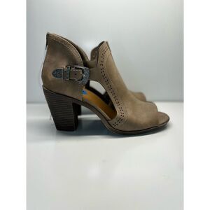 Jellypop Jeanie Light Brown Open Toe Block Heel Shoes Size 10M (F3)